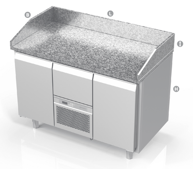 COOLING COUNTER WITH GRANITE TABLE TOP - Steelior