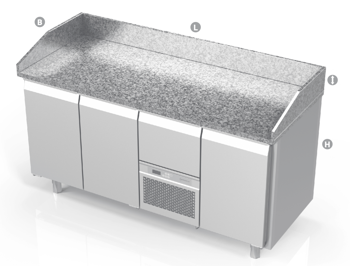 COOLING COUNTER WITH GRANITE TABLE TOP - Steelior