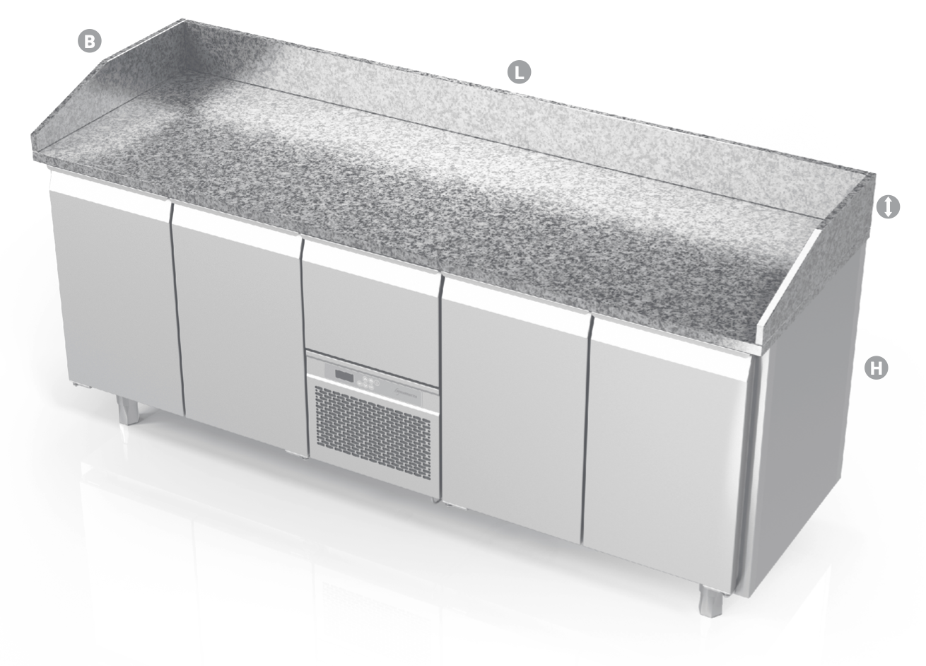 COOLING COUNTER WITH GRANITE TABLE TOP - Steelior