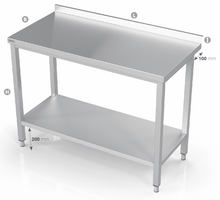 Ladda upp bild till gallerivisning, TABLE WITH REINFORCED SHELF - Steelior
