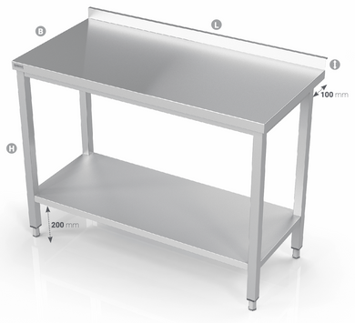 TABLE WITH REINFORCED SHELF - Steelior