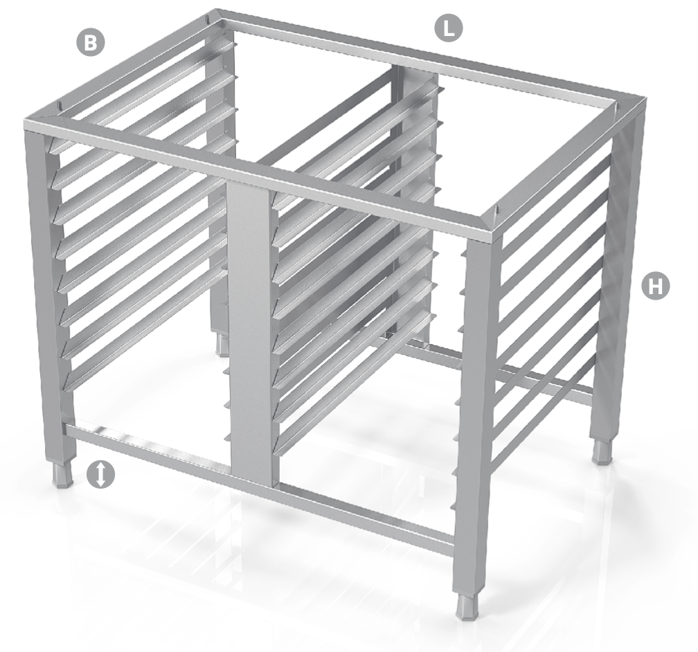 UNIVERSAL STAND FOR CONVECTION OVEN, FIXED OVEN SIZE - Steelior