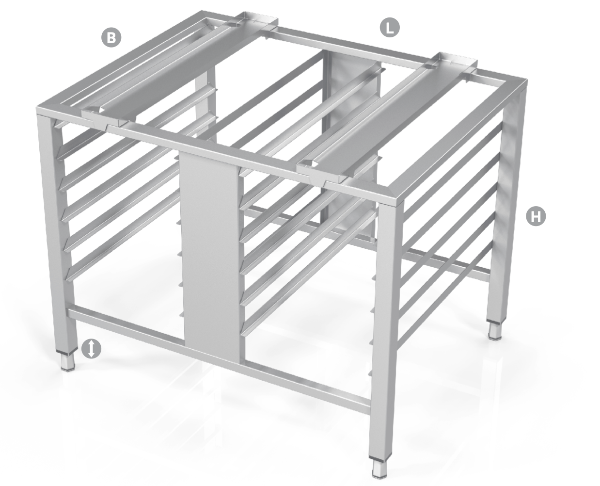 UNIVERSAL STAND FOR CONVECTION OVEN, ADJUSTABLE SIZE - Steelior
